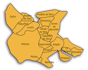 Mapa de la Ribera Alta del Ebro